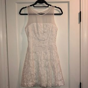 Bebe White Embroidered Lace Dress